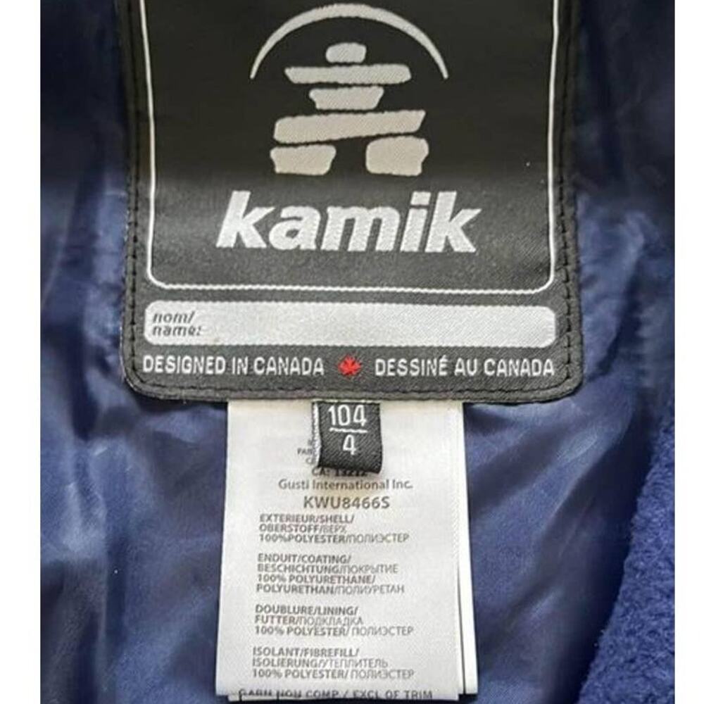 NWT Kamik Kids Snow Pants with Fleece Bib Snowsuit Size 4 - Picture 3 of 7